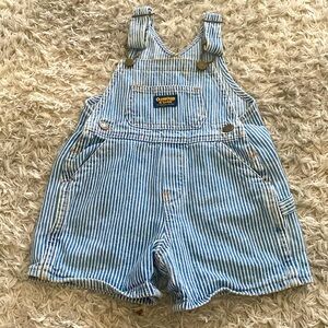 OshKosh vintage pinstripe overall shorts, 24 mo